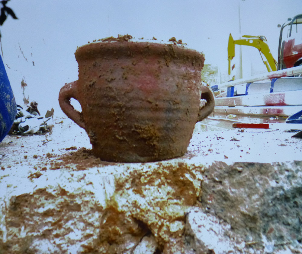 Excavated mediaeval cooking pot